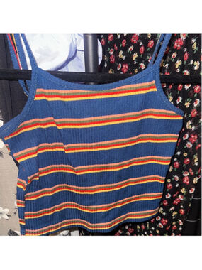 Striped Women’s Camisole in Blue and Yellow